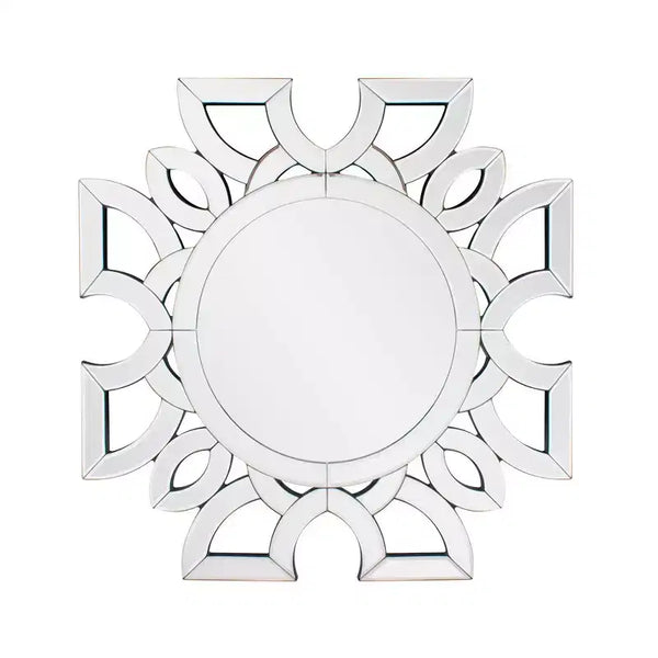 Howard Elliott 19.75"x19.75" Eduina Round Symmetrical Cut Pattern Wall Mirror
