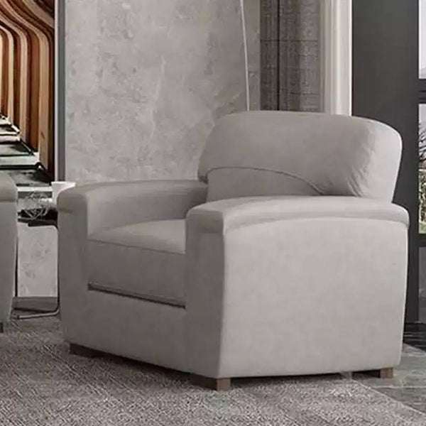43" Cornelia Accent Chair Beige Leather - Acme Furniture: Mid-Century, Tufted, Wood Composite