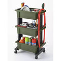 Heavy-Duty Mobile Tool Trolley with Container Top Design Green Black
