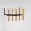 3'x6' Overhead Garage Storage Ceiling Rack with 8 Accessory Hooks Black