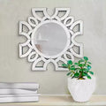 19.75"x19.75" Round Symmetrical Cut Pattern Wall Mirror