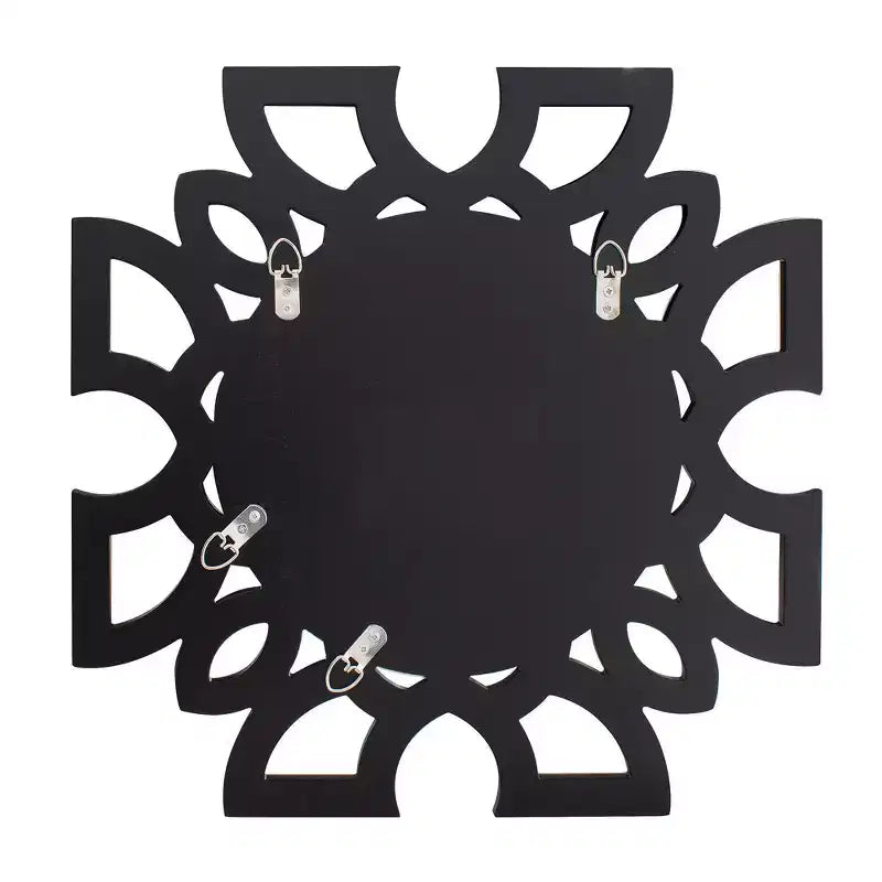 19.75"x19.75" Round Symmetrical Cut Pattern Wall Mirror