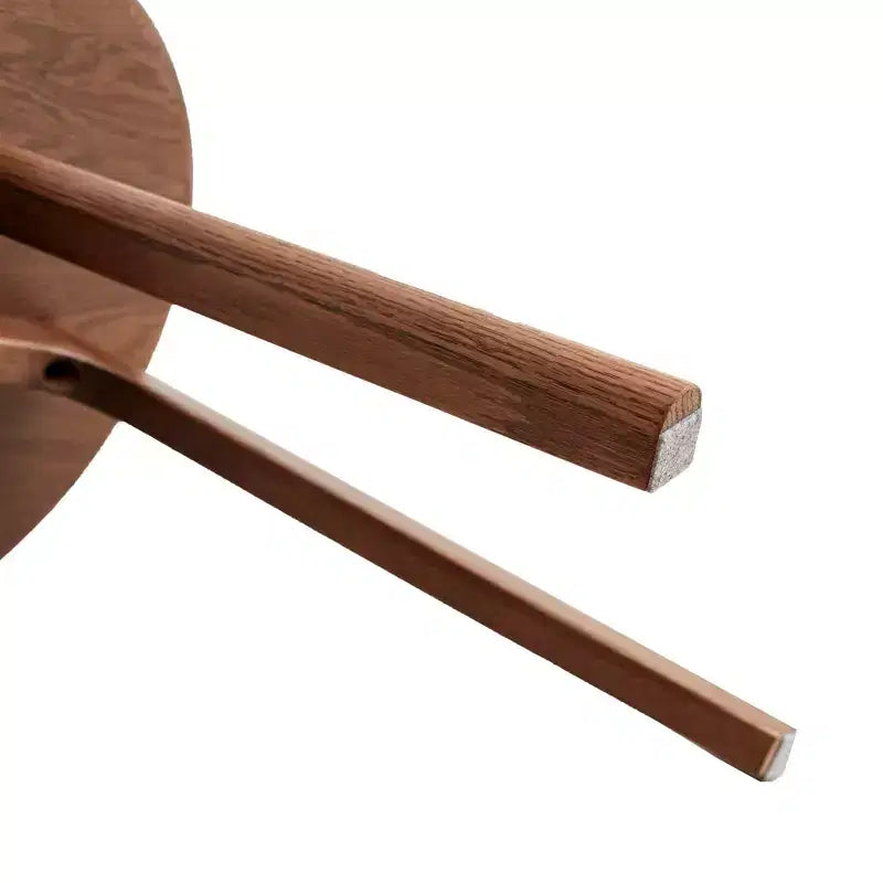 Minimalist 19.7" Three Legs Solid Oak Round Side Table