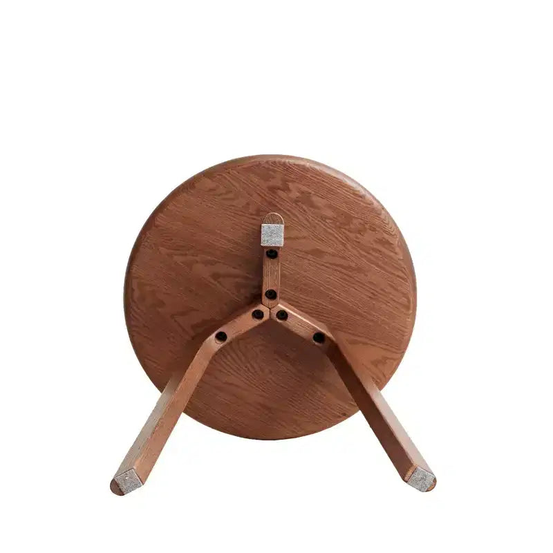 Minimalist 19.7" Three Legs Solid Oak Round Side Table