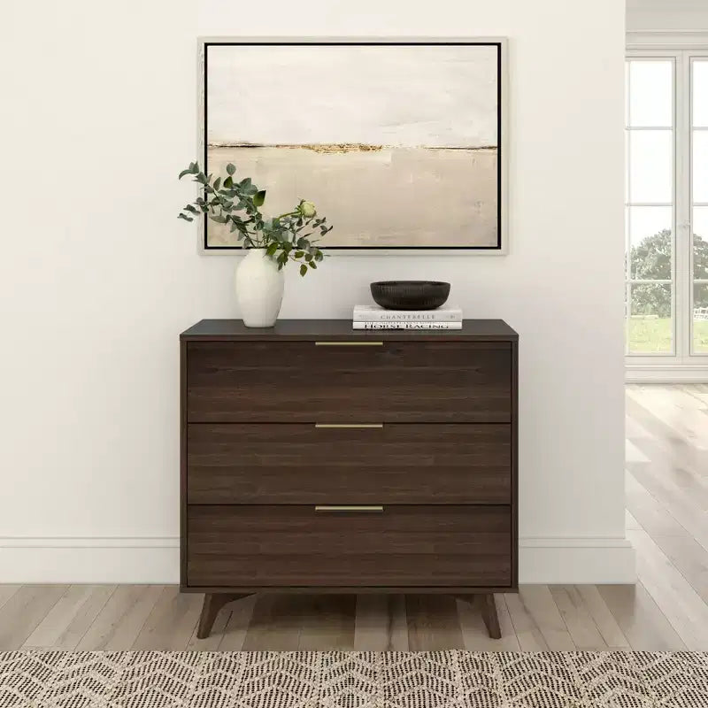 3 Drawer Dresser with Brass Handle