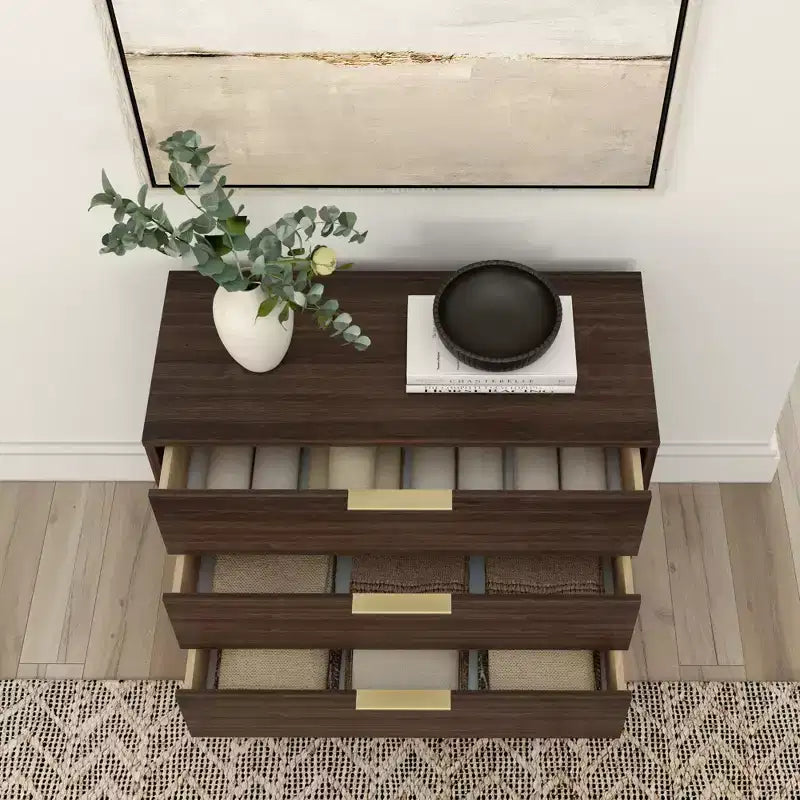 3 Drawer Dresser with Brass Handle