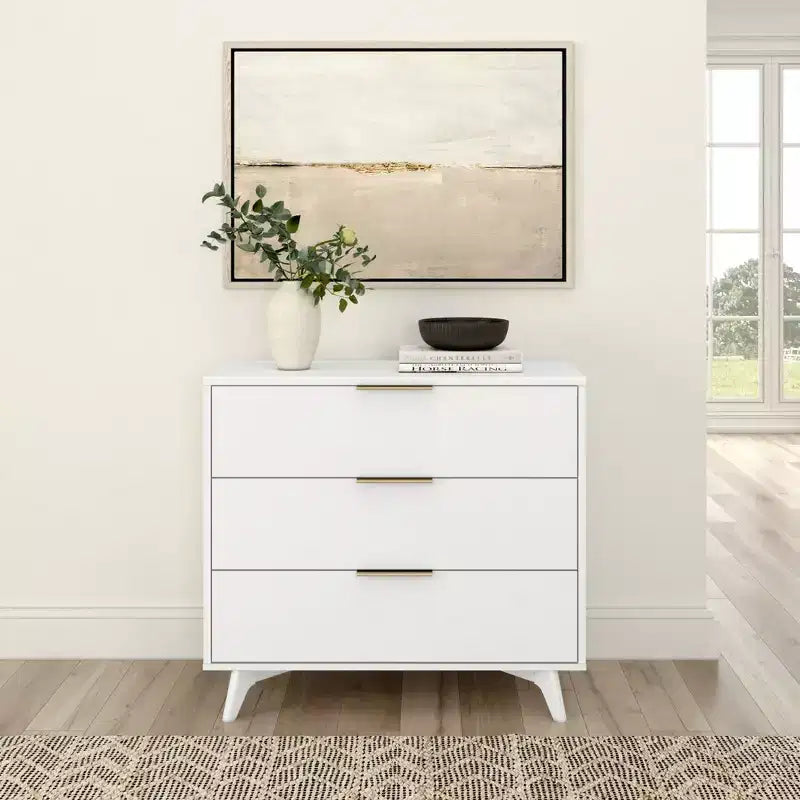 3 Drawer Dresser with Brass Handle