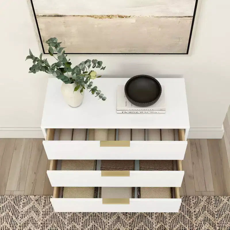 3 Drawer Dresser with Brass Handle