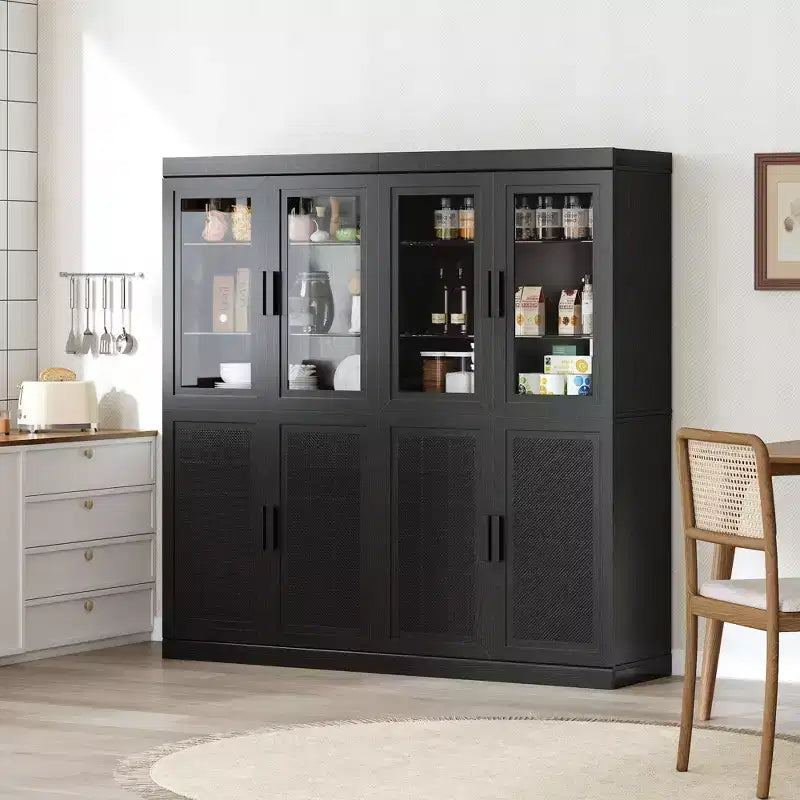 Wood Kitchen Storage Pantry Cabinet with Adjustable Shelves