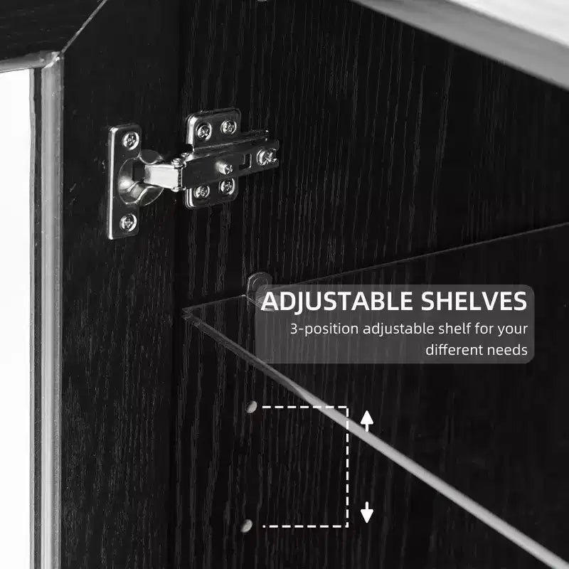 Wood Kitchen Storage Pantry Cabinet with Adjustable Shelves