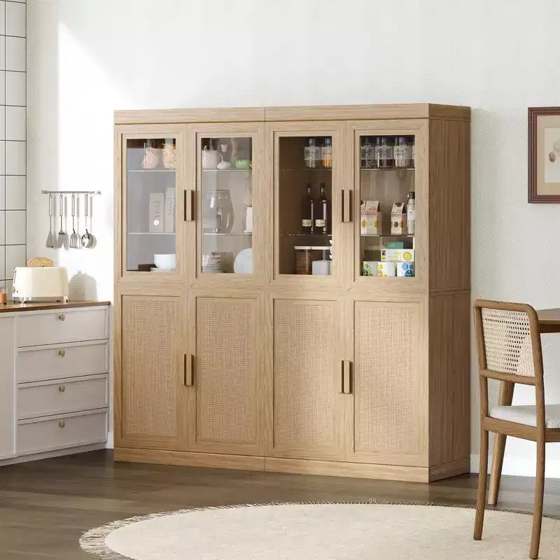 Wood Kitchen Storage Pantry Cabinet with Adjustable Shelves