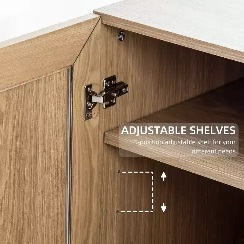 Wood Kitchen Storage Pantry Cabinet with Adjustable Shelves