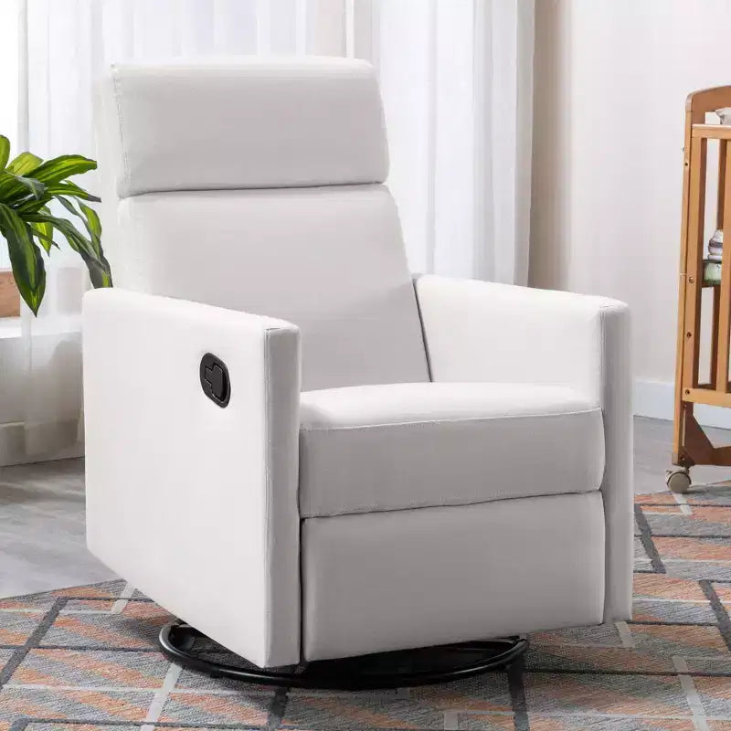 Modern Accent Chairs for Bedroom, Upholstered Rocker Nursery Chair Plush Seating Glider Swivel Recliner Chair