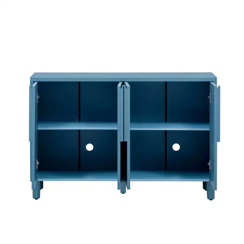 4-Door Buffet Cabinet with Storage, Wood Sideboard Cabinet with Unique Arc Handles and Adjustable Shelves for Dining Room