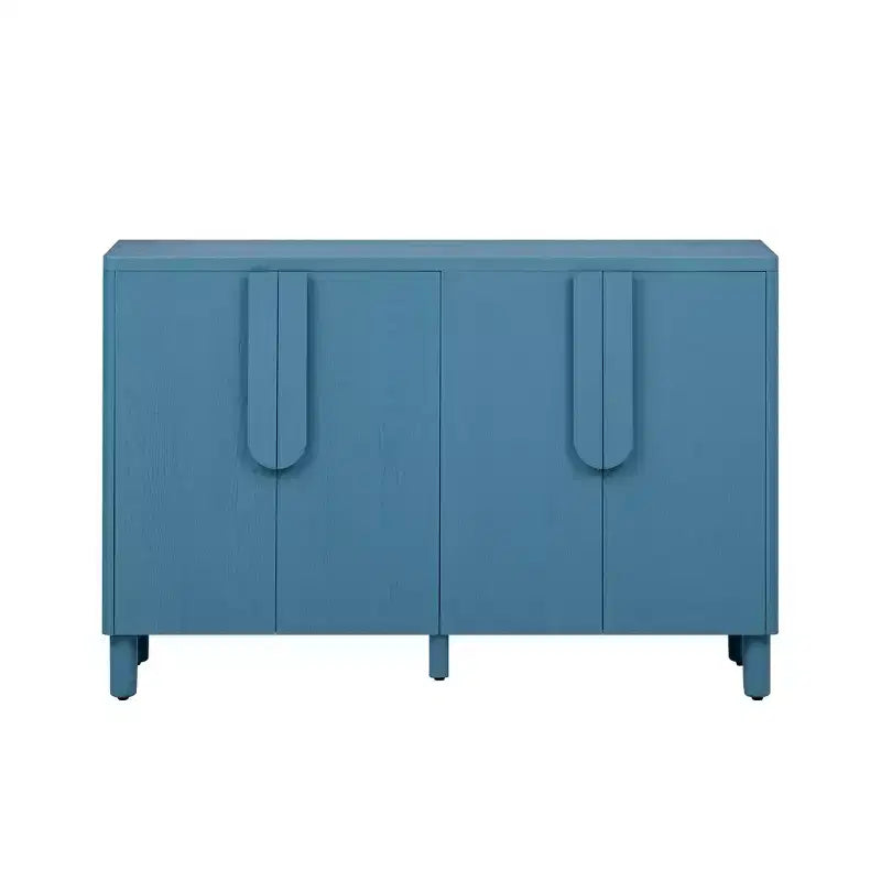 4-Door Buffet Cabinet with Storage, Wood Sideboard Cabinet with Unique Arc Handles and Adjustable Shelves for Dining Room