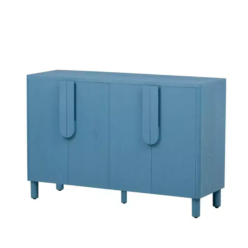 4-Door Buffet Cabinet with Storage, Wood Sideboard Cabinet with Unique Arc Handles and Adjustable Shelves for Dining Room