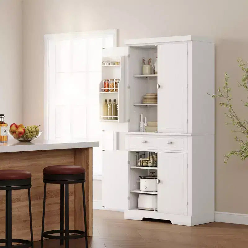 72 Kitchen Pantry Storage Cabinet, with 2 Drawers, 2 Cabinets, 3 Adjustable Shelves, 6 Door Shelves, Freestanding Cupboard for Kitchen & Living Room