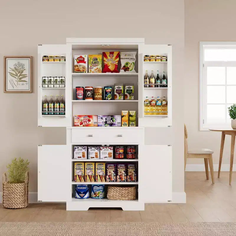 72 Kitchen Pantry Storage Cabinet, with 2 Drawers, 2 Cabinets, 3 Adjustable Shelves, 6 Door Shelves, Freestanding Cupboard for Kitchen & Living Room