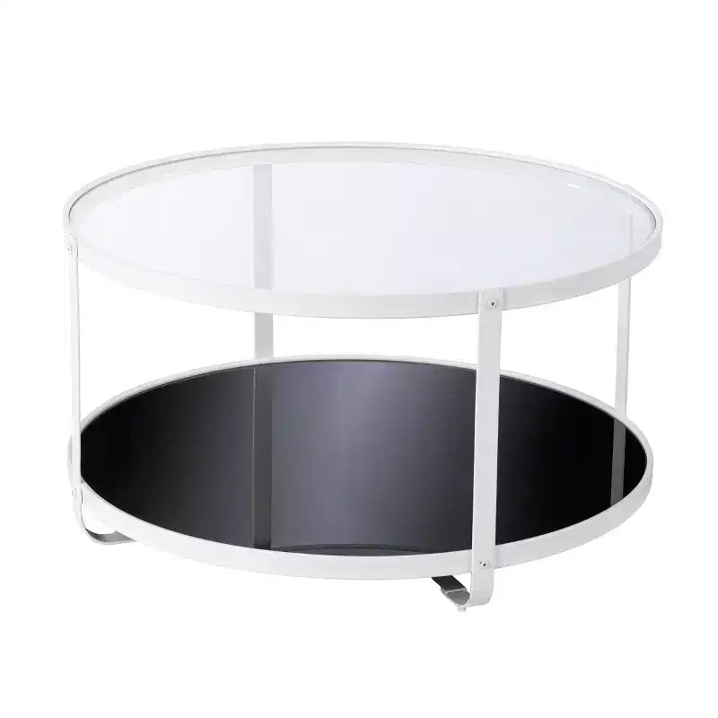 Glass-Top Cocktail Table White