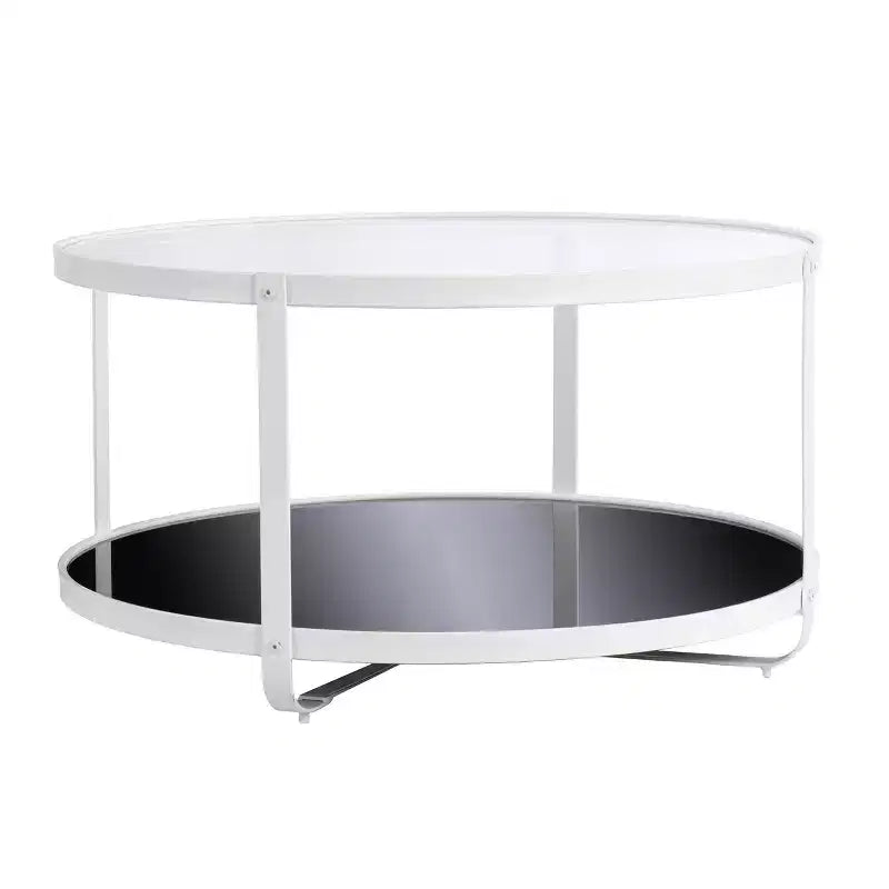 Glass-Top Cocktail Table White