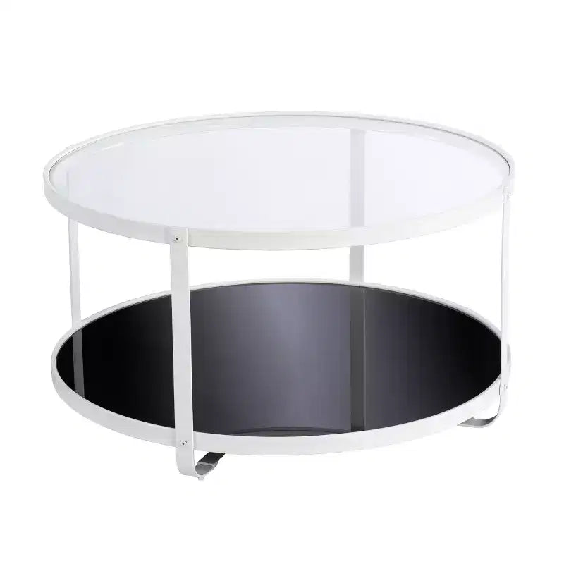 Glass-Top Cocktail Table White