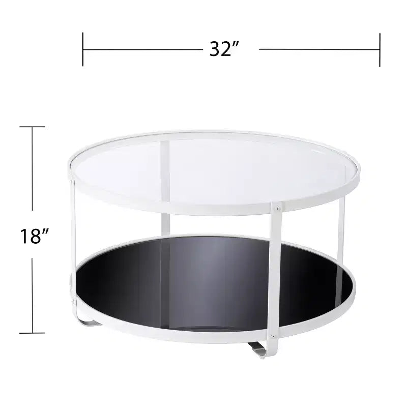 Glass-Top Cocktail Table White