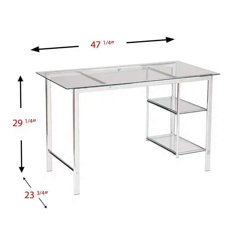 Chrome/Glass Desk Charcoal