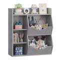 31.5 Inch Height 3-Layer Kids Bookshelf, Toy Storage Cabinet, 5-Grid Kids Toy Rack for Bedroom, Hallway, Living Room and Nursery