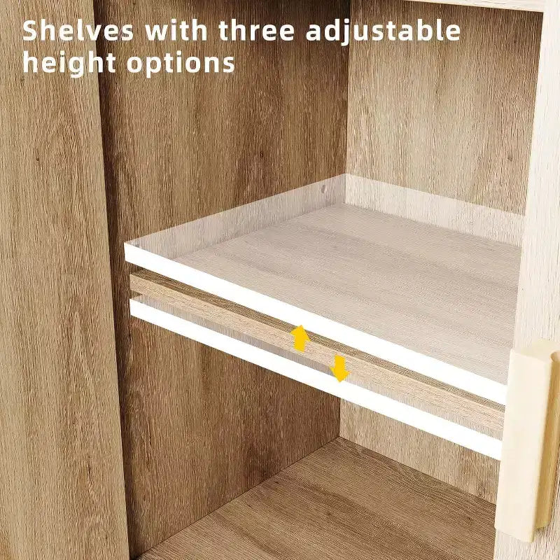 Modern Sideboard with Woven Rattan Doors  Adjustable Shelves Entryway Cabinet for Living Room, Kitchen & Hallway (Sturdy Wood Feet)