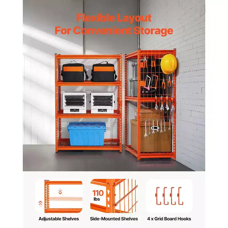 Storage Shelves, 2400 lbs, 4 Tier Heavy Duty Garage Shelving, 20 D x 40 W x 60 H Adjustable Metal Shelves for Industrial Shelving Unit
