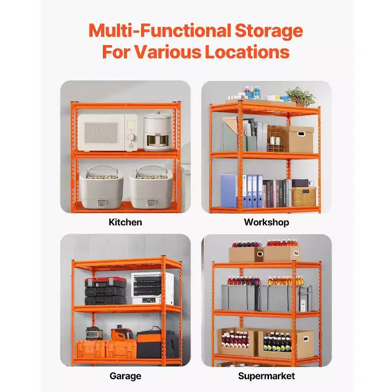 Storage Shelves, 2400 lbs, 4 Tier Heavy Duty Garage Shelving, 20 D x 40 W x 60 H Adjustable Metal Shelves for Industrial Shelving Unit