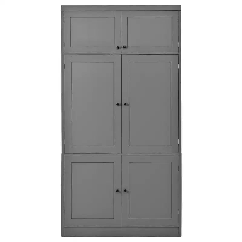 Large Shaker Style Kitchen Pantry with 2 Power Outlets, Adjustable and Door Shelves