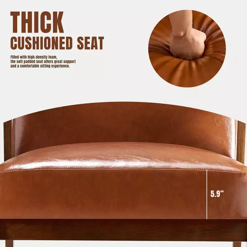 Mid-Century Modern Accent Chair - 5.9" Thick Cushioned Seat, 300 lbs Capacity Solid Wood Frame Armchair