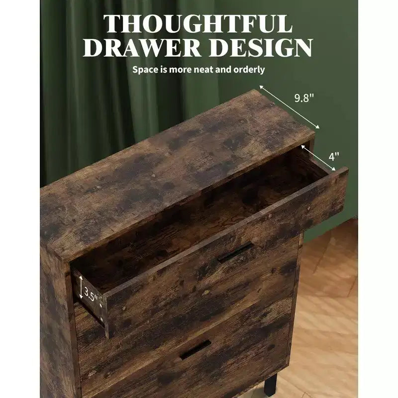 Shoe Storage Cabinet with Dual Flip Drawers, Space-Saving Shoe Organizer for Entryway, Hallway, or Mudroom, Hidden Shoe Rack Cupboard