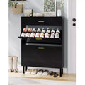 Shoe Storage Cabinet with Dual Flip Drawers, Space-Saving Shoe Organizer for Entryway, Hallway, or Mudroom, Hidden Shoe Rack Cupboard