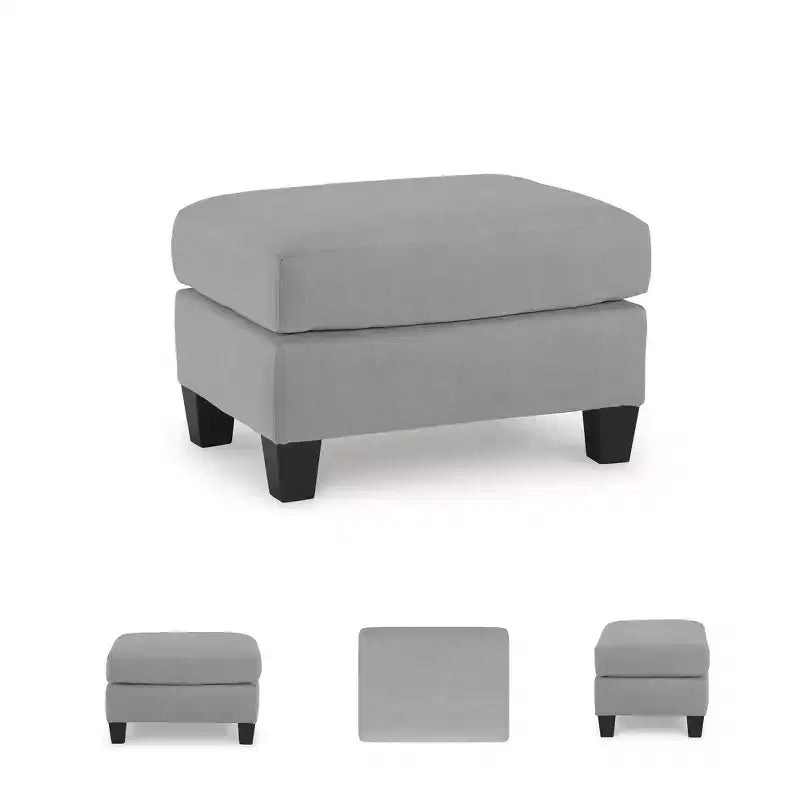 Ottoman Suede-Like Polyester Upholstery Shadow Gray
