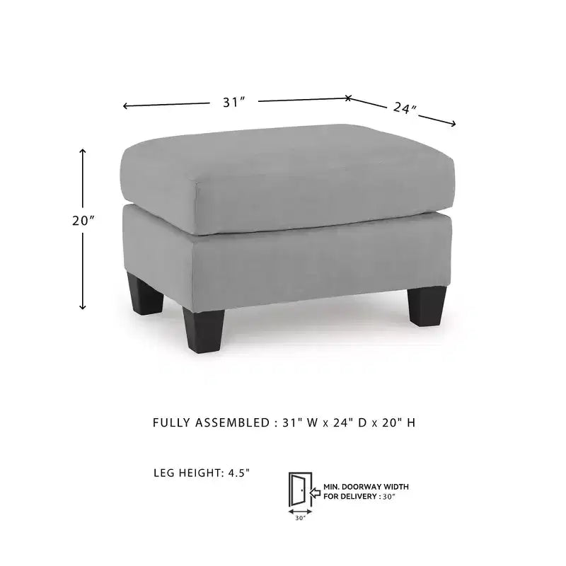 Ottoman Suede-Like Polyester Upholstery Shadow Gray