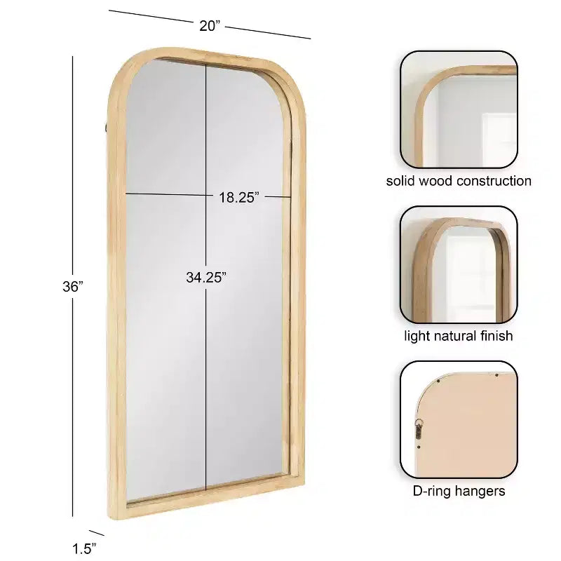 Wood Framed Arch Mirror