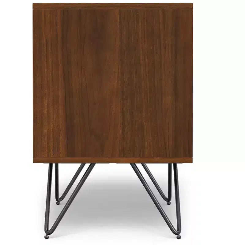 20 inch Wide Industrial Modern Nightstand in Walnut