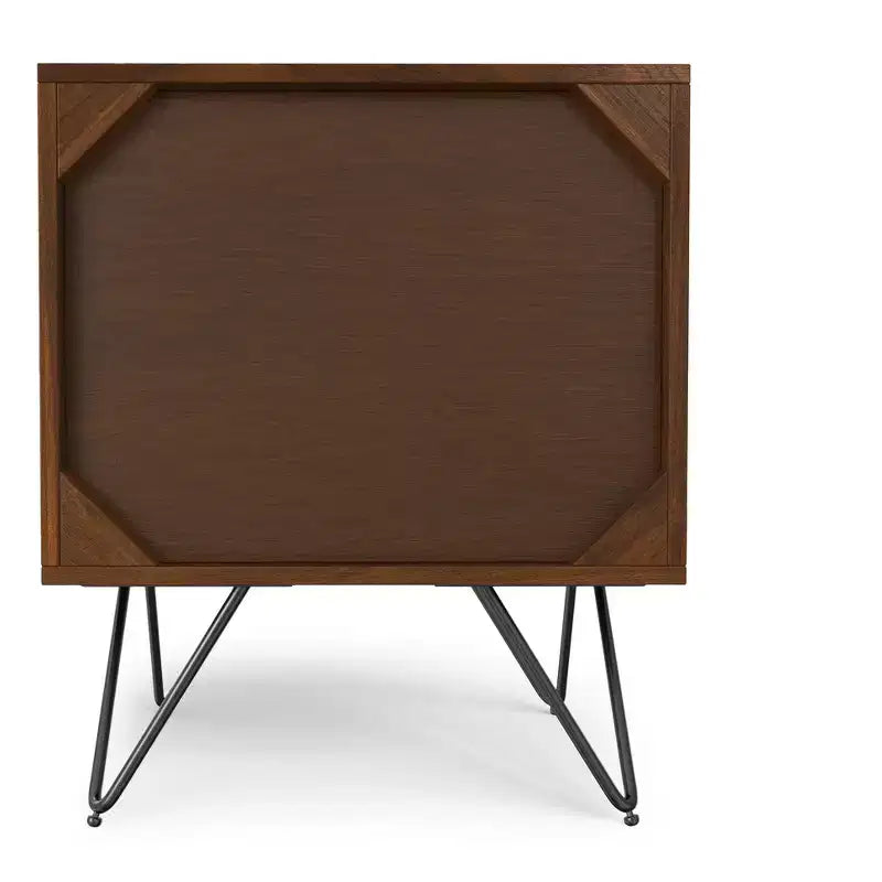 20 inch Wide Industrial Modern Nightstand in Walnut