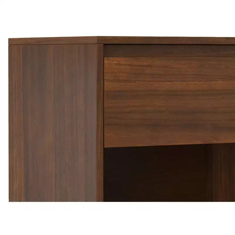 20 inch Wide Industrial Modern Nightstand in Walnut