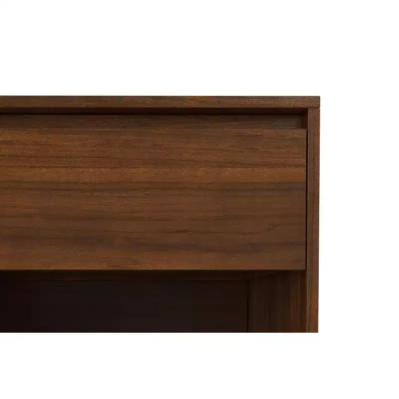 20 inch Wide Industrial Modern Nightstand in Walnut