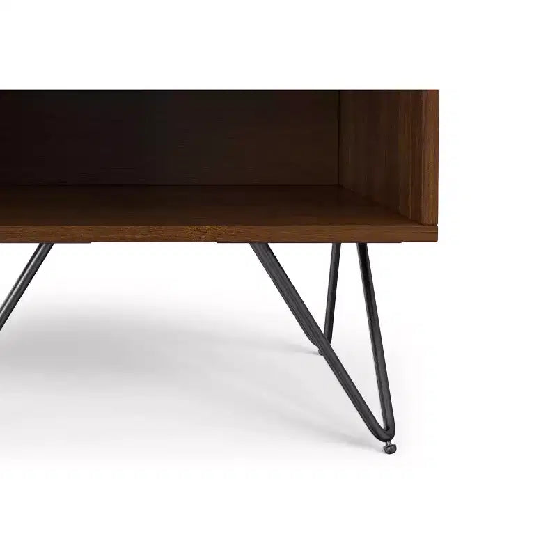 20 inch Wide Industrial Modern Nightstand in Walnut