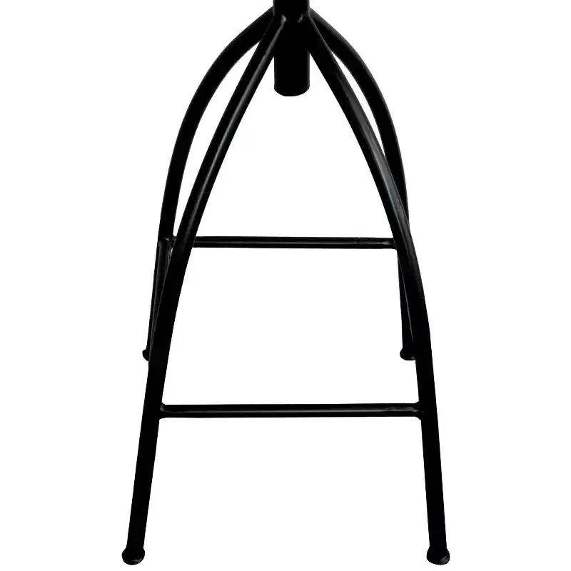 30-35" Industrial Style Adjustable Swivel Stool with Backrest Brown/Black