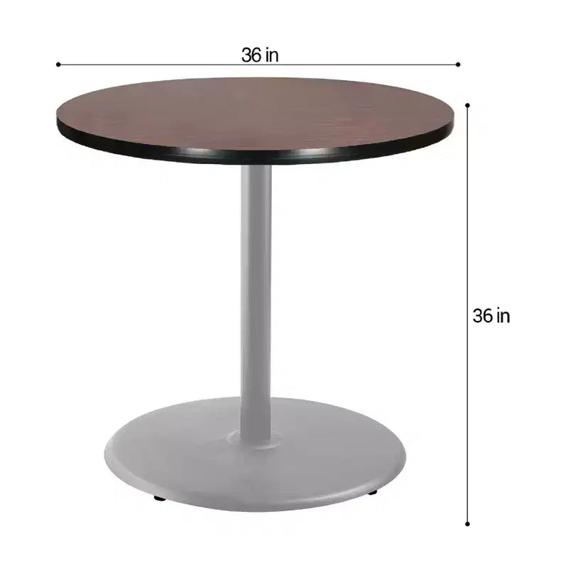 36" Round Dining Table Gray/Mahogany
