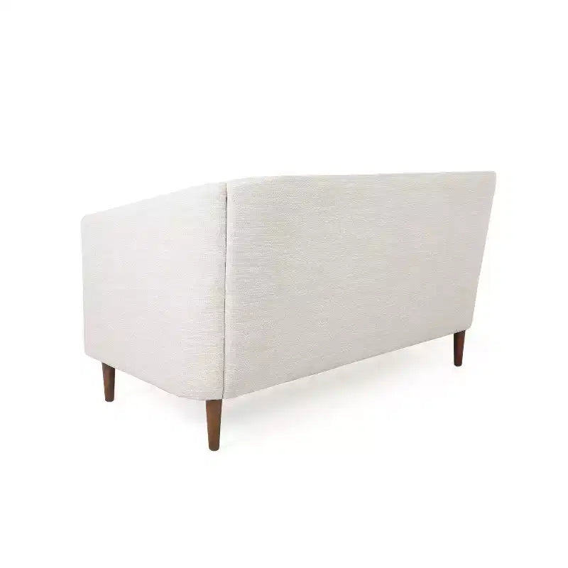 Tufted Loveseat Beige/Espresso