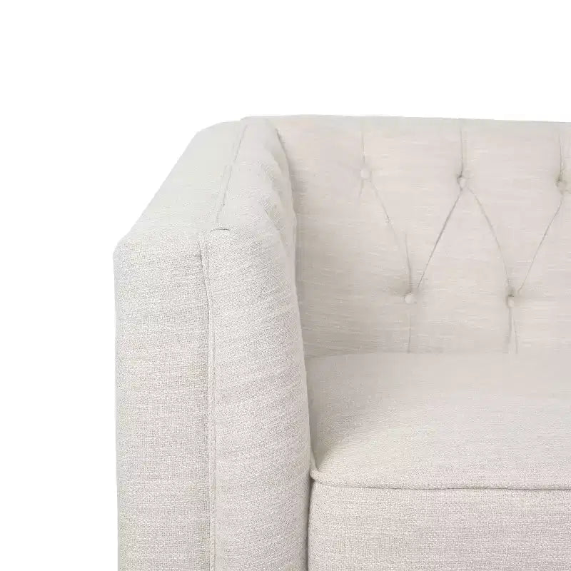 Tufted Loveseat Beige/Espresso