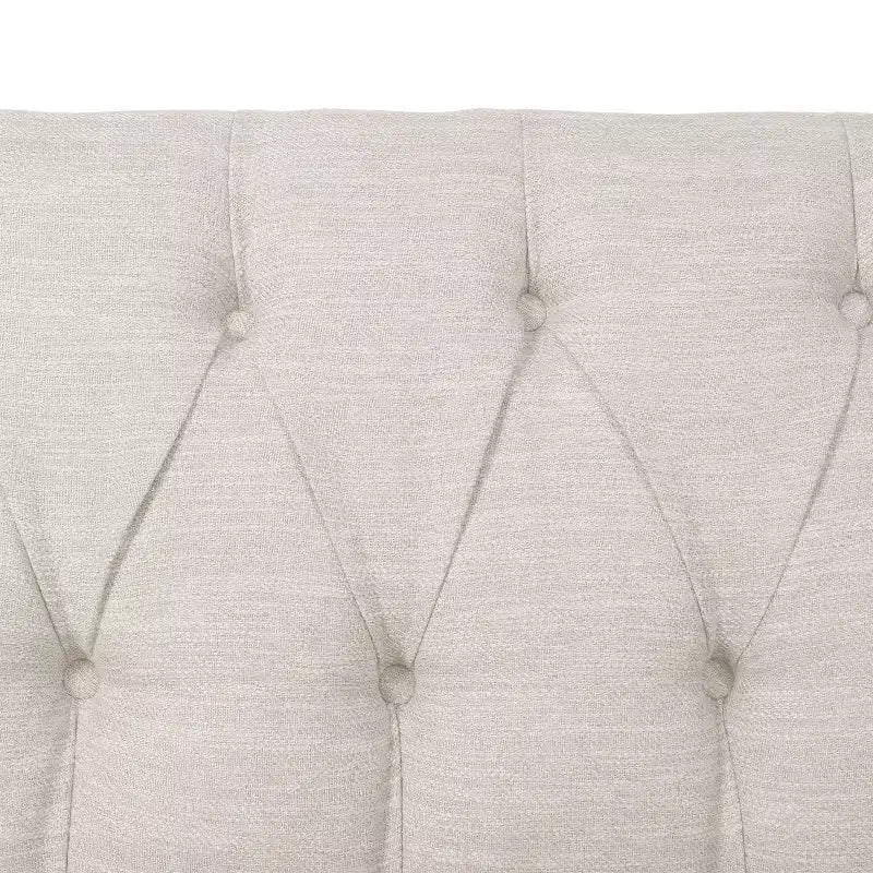 Tufted Loveseat Beige/Espresso