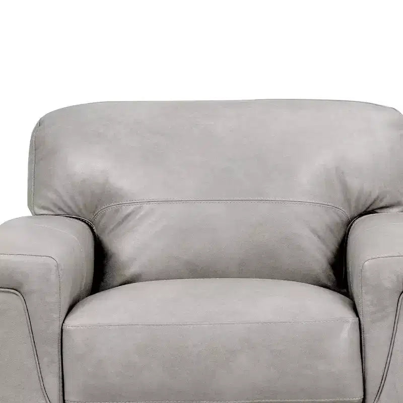 43" Cornelia Accent Chair Beige Leather: Mid-Century, Tufted, Wood Composite