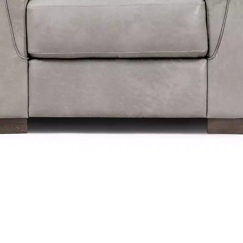 43" Cornelia Accent Chair Beige Leather: Mid-Century, Tufted, Wood Composite